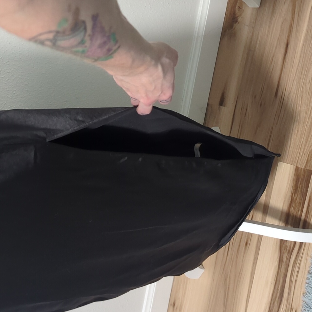 Black Satin Slip Dress with Spaghetti Straps - Picture 7 of 7